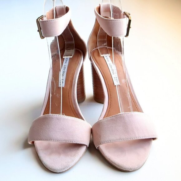 & Other Stories Pale Pink Cylinder Heel Ankle Strap Open Toe Sandals Summer Shoe - Picture 13 of 16